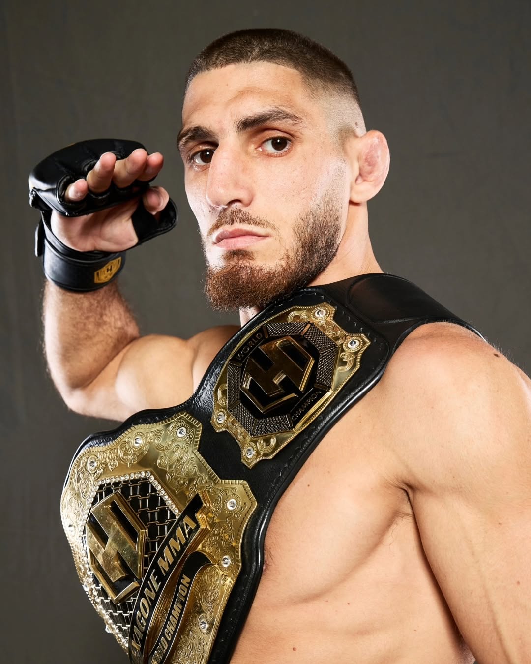 Michael Aljarouj with the Hexagone MMA belt